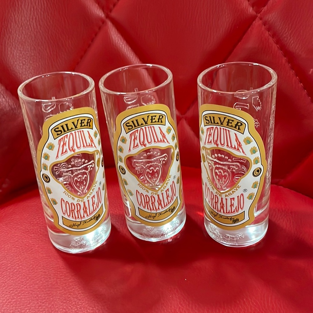 Silver Tequila Corralejo Shot Glasses